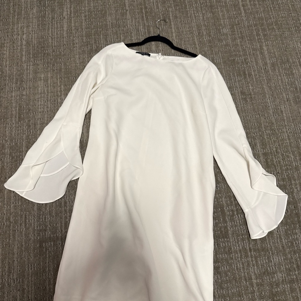 Lafayette 148 New York Cream Long Sleeve Dress